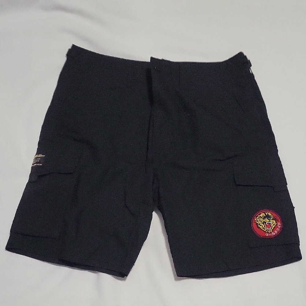 Superdry Black Cargo Shorts with Patch, Japan